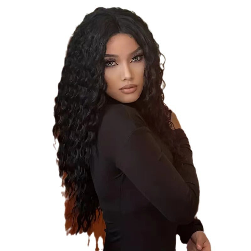 Heat Resistant Synthetic Fiber Long Curly Full Wig With Natural Look