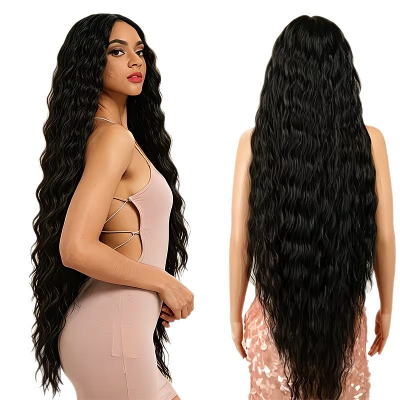 Long Synthetic Wig with Corn Wave Texture