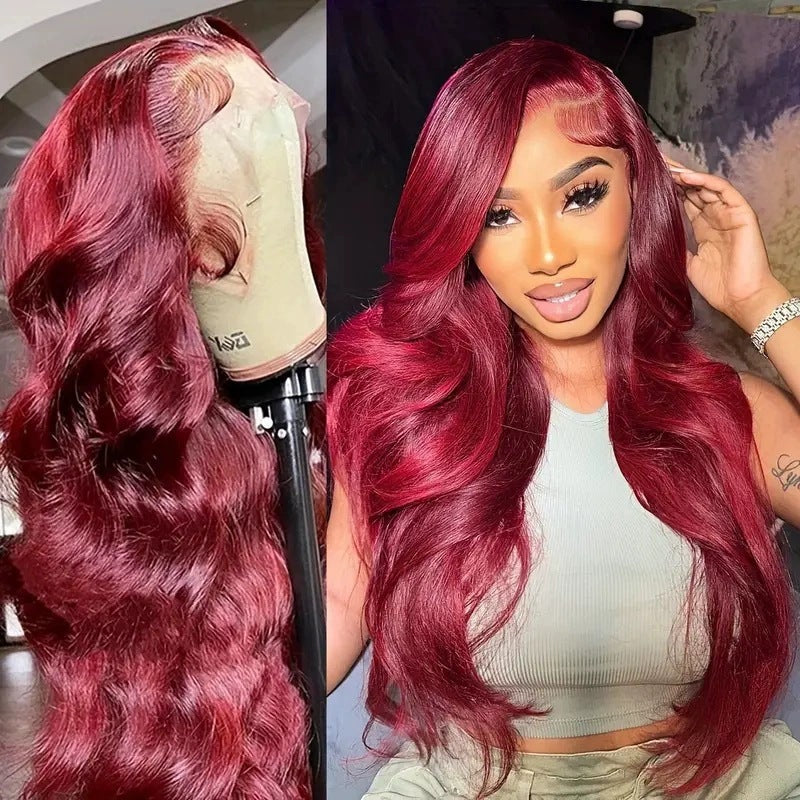 Blonde lady's parting wig